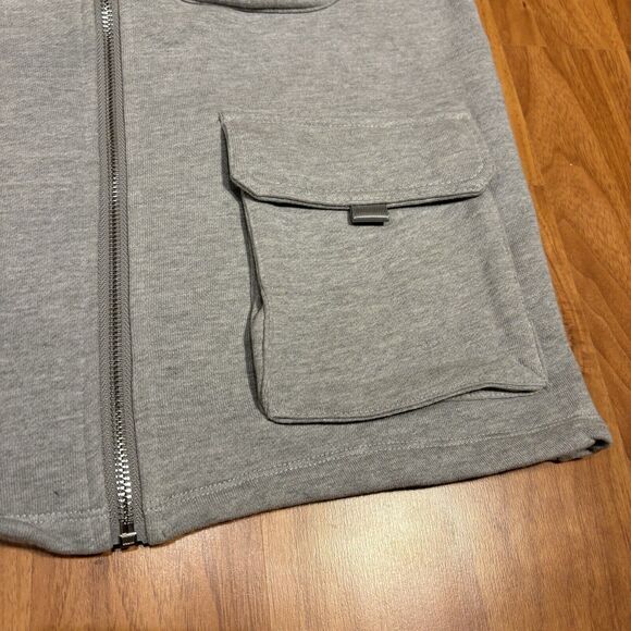 Maniere De Voir Gray Vest Jacket Military Designer Style Full Zip Size M Sweater - Picture 4 of 8